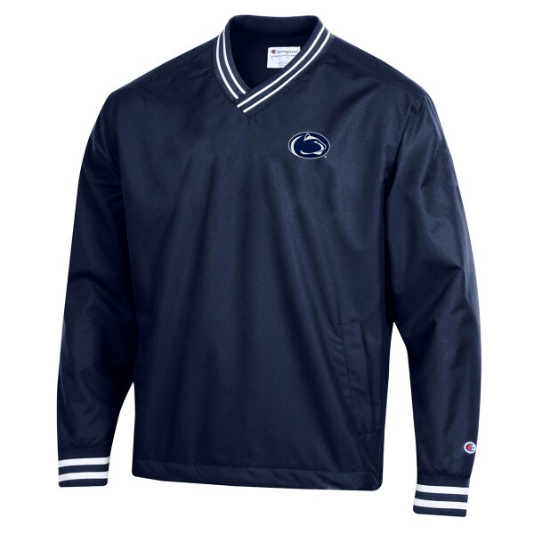 navy pullover jacket with Penn State Athletic Logo on left chest